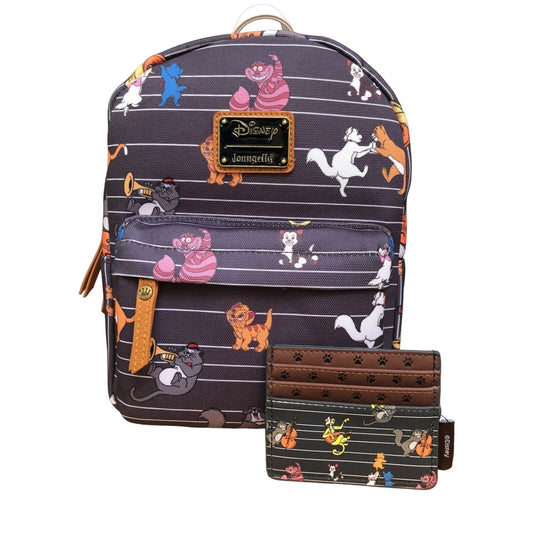Disney Loungefly Cats Backpack and Cardholder