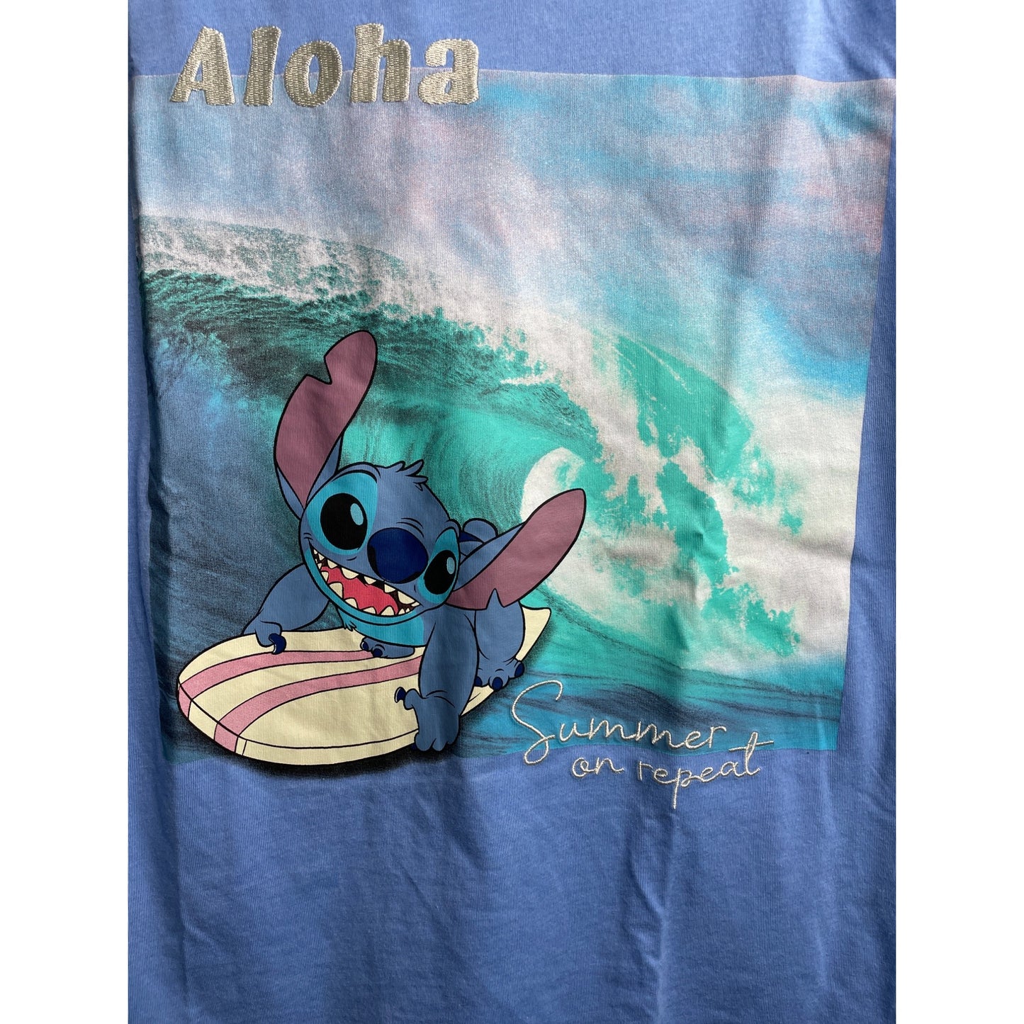 Disney Stitch Aloha Embroidered Shirt Girls 14-16