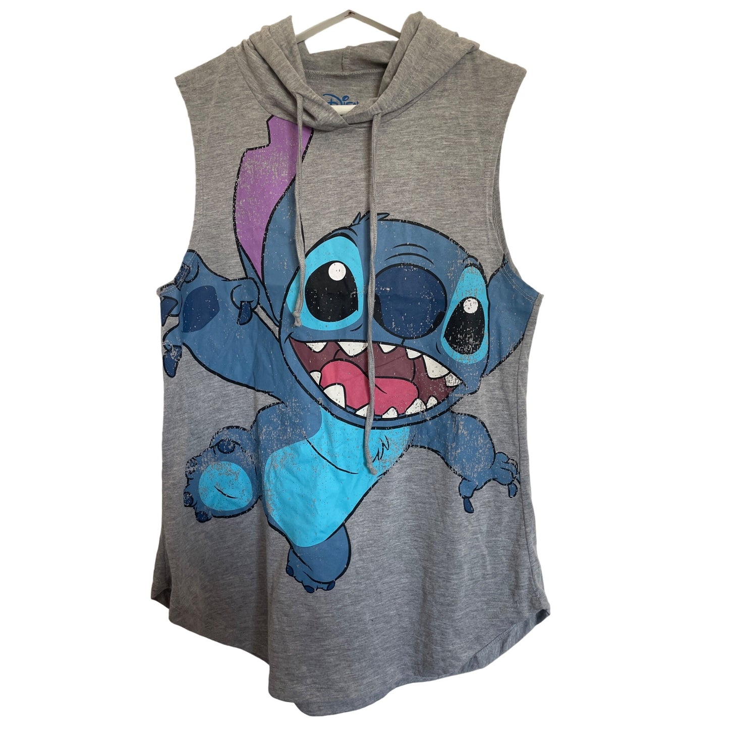 Disney Stitch Sleeveless Shirt with Hood- Women's Large