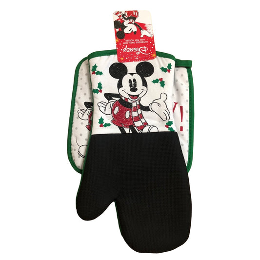Mickey Mouse Holiday Oven Mitt & Pot Holder Set